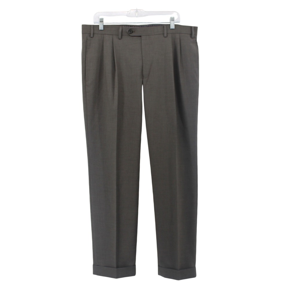Lauren Ralph Lauren Mens‎ Pleated Dress Pants Charcoal Gray 36W x 30L Business